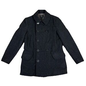 J.Crew Dock Peacoat Men's Medium Charcoal Gray Wool Thinsulate Insulated Coat